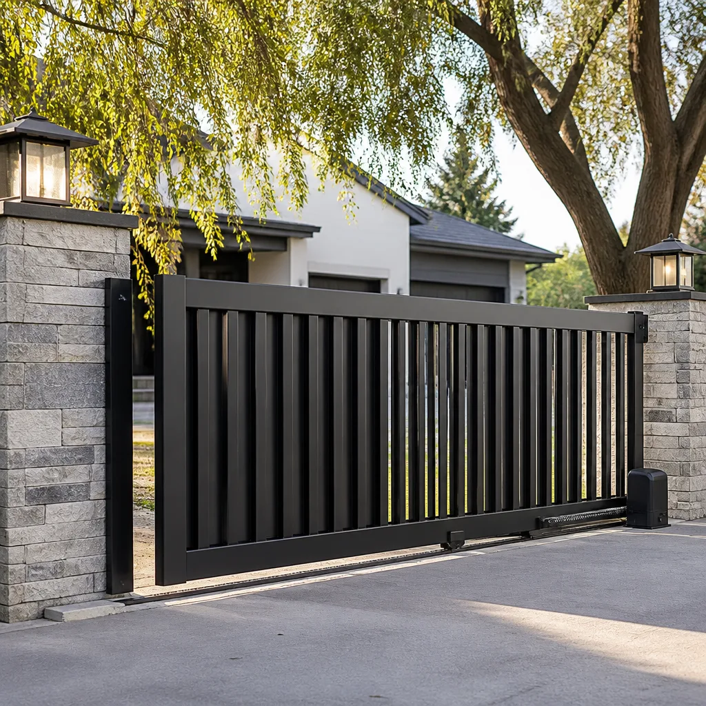 Sliding driveway gates