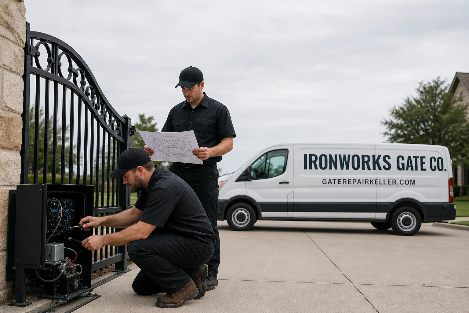 Ironworks Gate Co. gate repair team